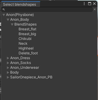 Blendshape picker