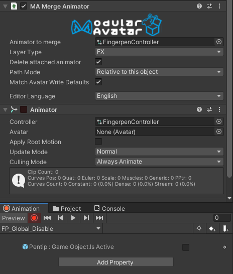 Recording an animation using Merge Animator